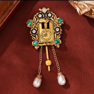 Cuckoo Clock Brooch